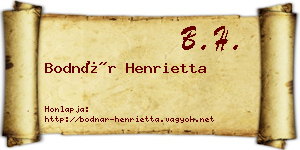 Bodnár Henrietta névjegykártya