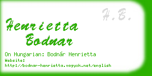 henrietta bodnar business card