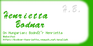 henrietta bodnar business card